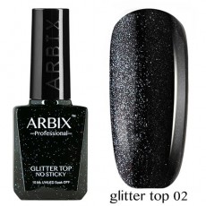 Топовое покрытие Arbix Glitter Top No Sticky №02 (с шиммером, без липкого слоя), 10 мл